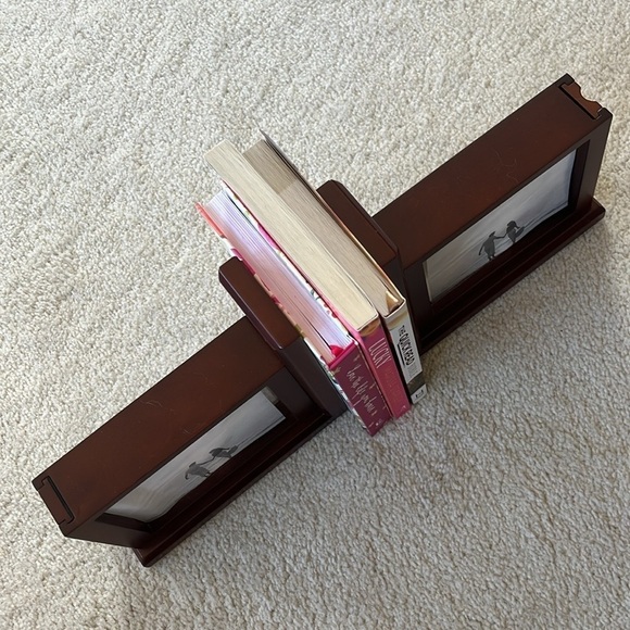 Brand New Jordan Mark Solid Wood Cherry Finish Photo Picture Frame Bookends Pair - Picture 12 of 16